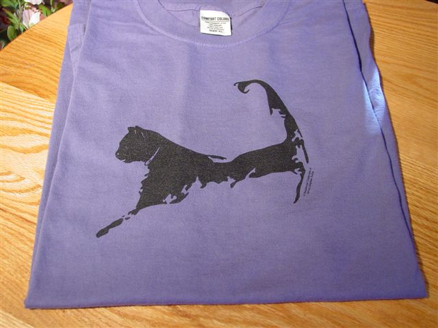 Cape Cat Map T-Shirt (Martha's Vineyard Purple)